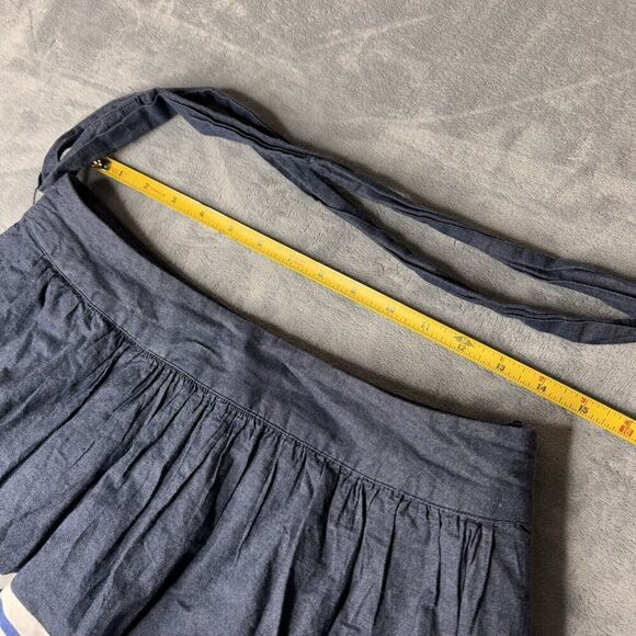 Crown & Ivy Women's Sz 10 Blue Yellow White Striped 100% Cotton A-Line Skirt - Picture 7 of 13